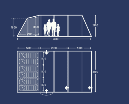 Kampa Tunneltent Croyde 6 Air