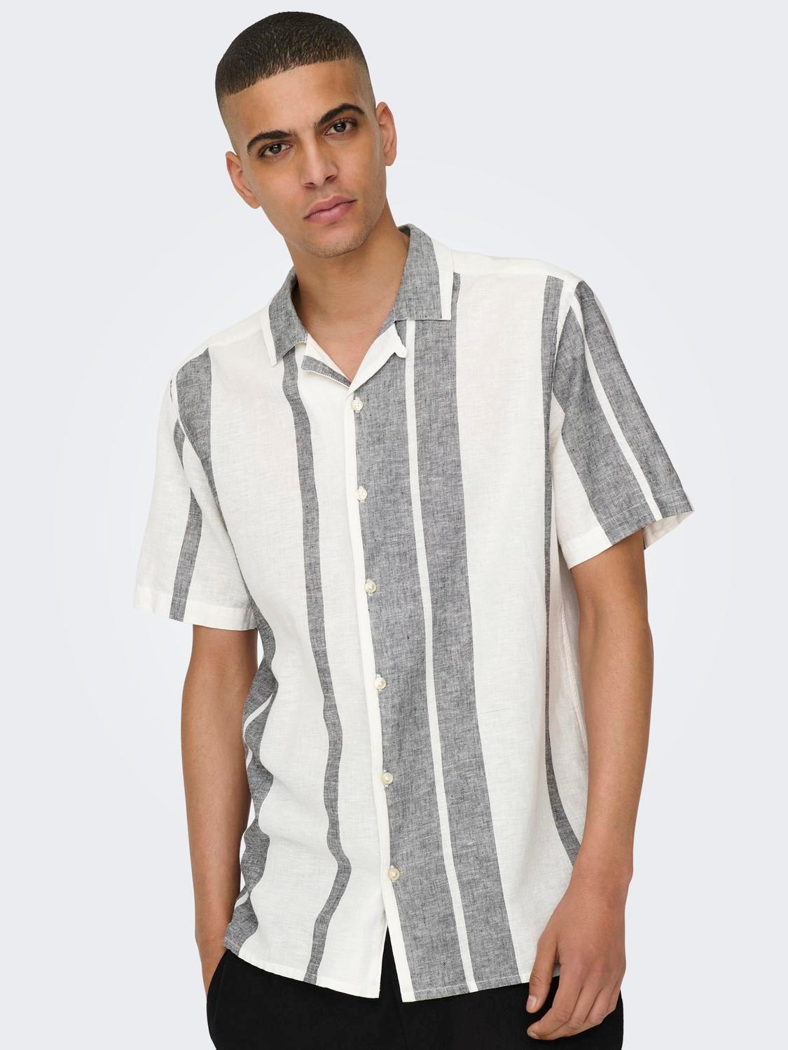 Only & Sons Caiden Ss Stripe Linen Resort