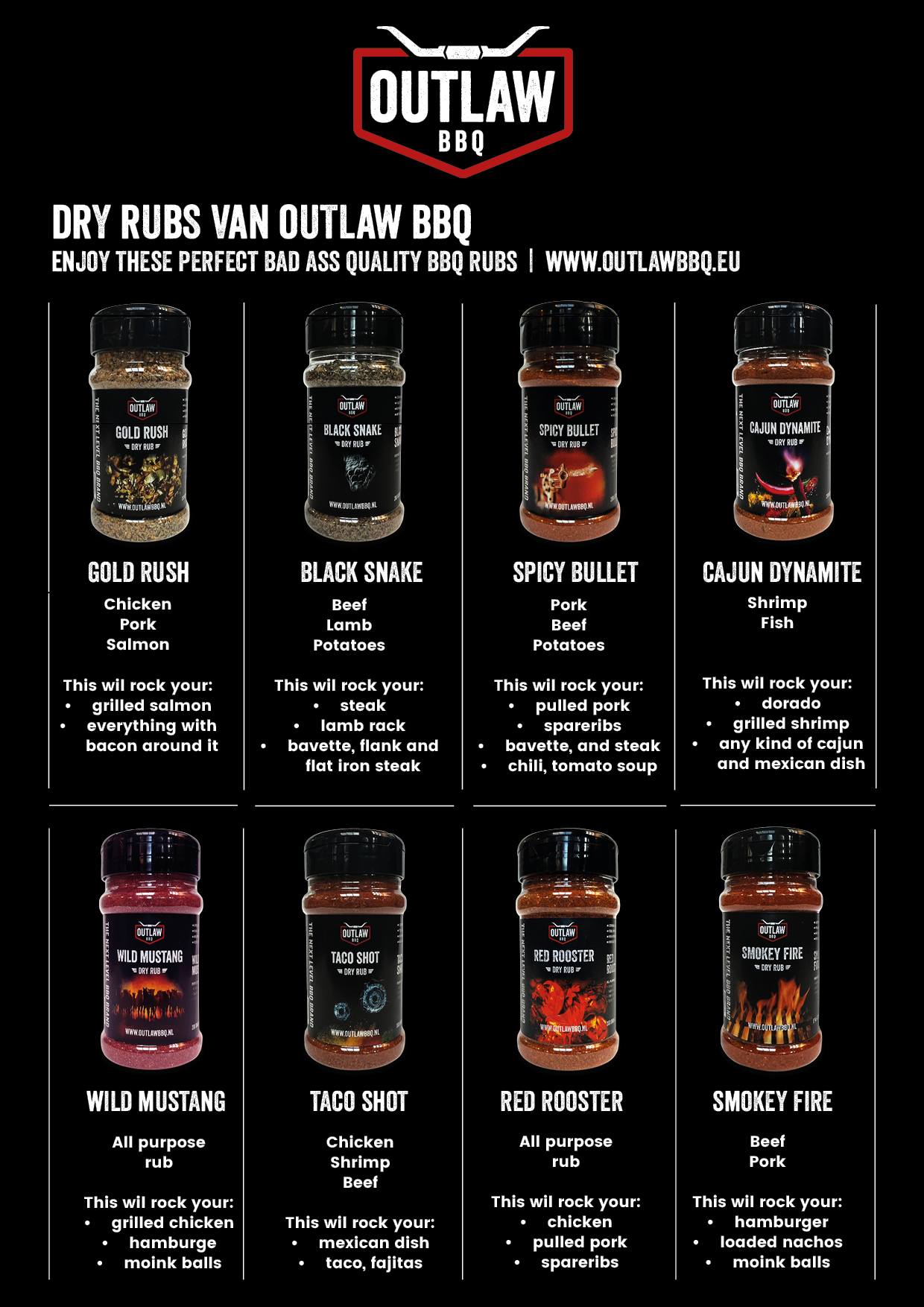 Outlaw Bbq Dry Rub Spicy Bullet 200 Gr