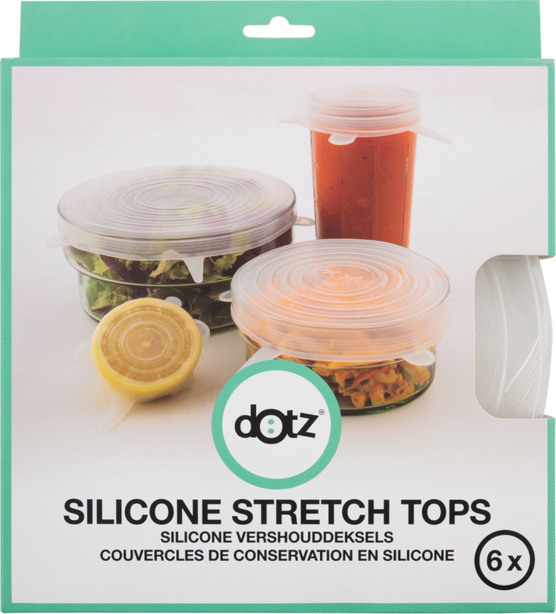 Dotz Set Van 6 Silicone Vershouddeksels - Transparant