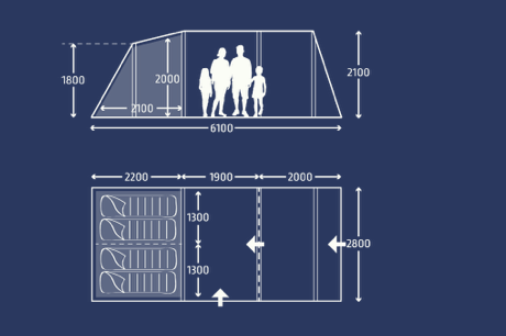 Kampa Tunneltent Hayling 4 Air 