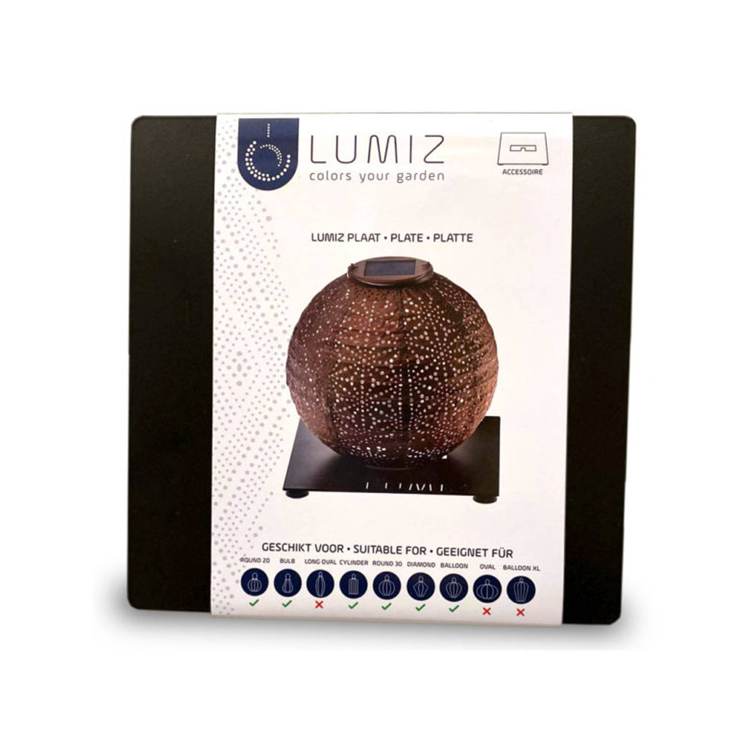 Lumiz Metal Plaat 20Cm Zwart