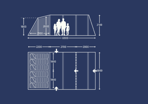 Kampa Tunneltent Hayling 6